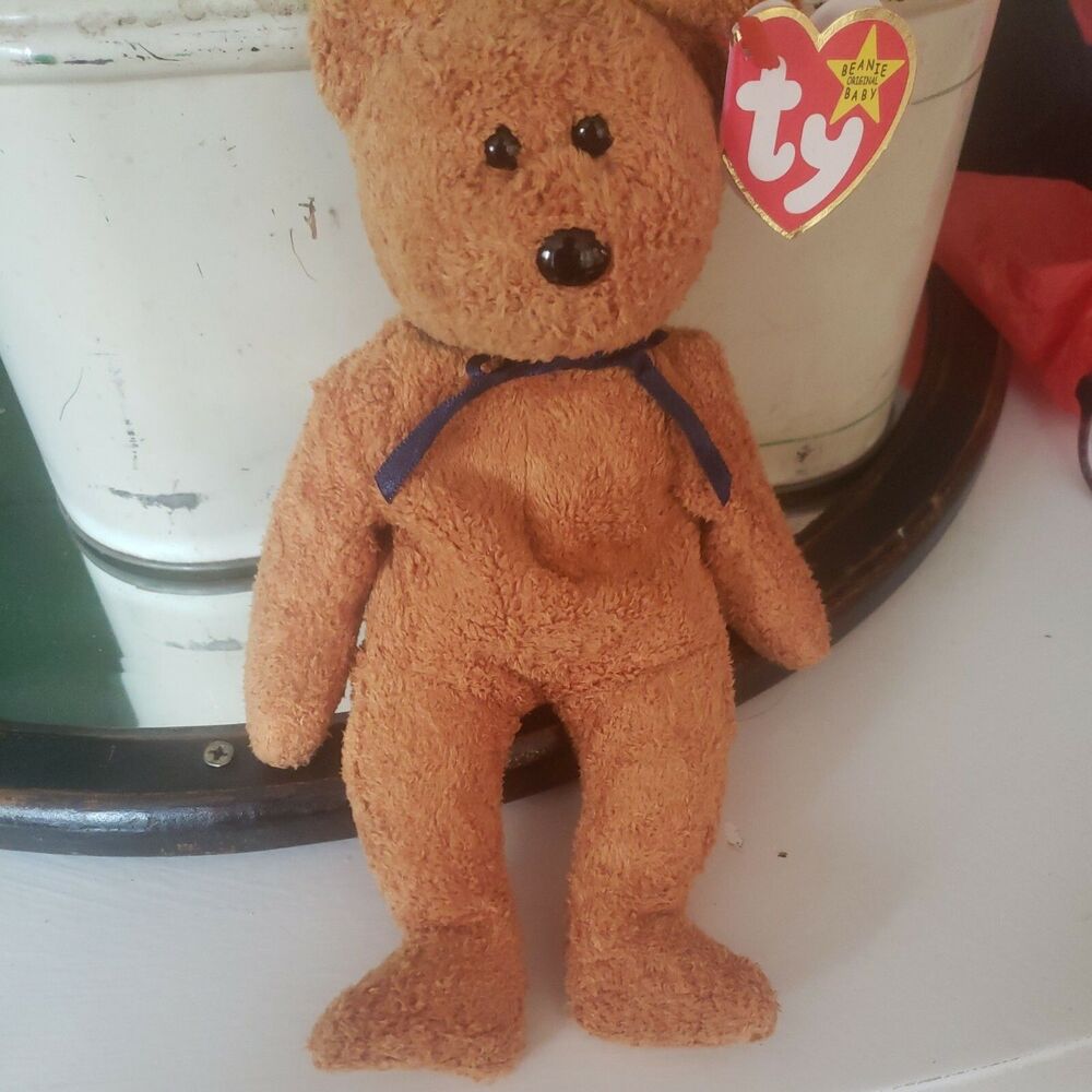 Ty Beanie Babies Fuzz The Bear Plush Retired - Great Condition